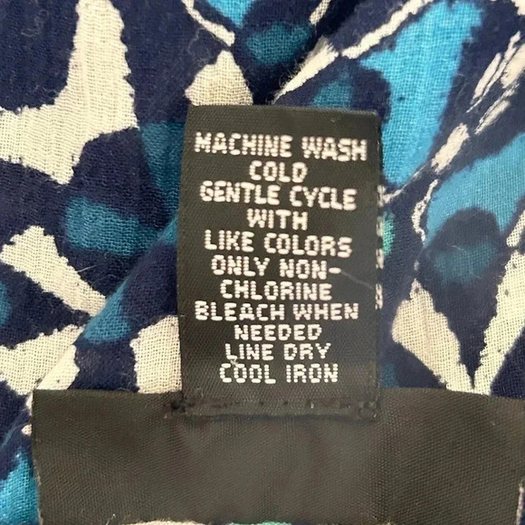 Alfani twin set lined midi skirt with top size 10 100% cotton blue floral office - Picture 6 of 7